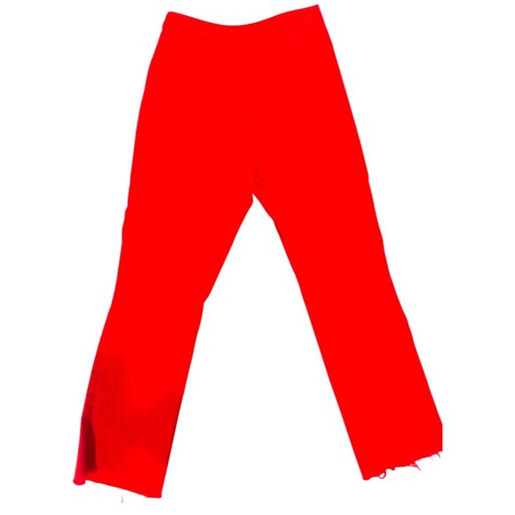 Ralph Lauren Black Label Cherry Red High-Waisted Cotton Straight Leg Pants Sz. 4 - Picture 3 of 8
